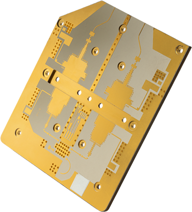 Detalle de pistas y pads en PCB doble faz